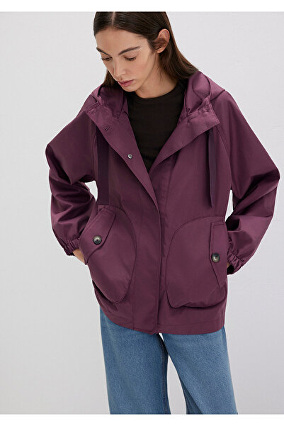 Mavi Lila Jacke mit Kapuze, lockere Passform / lockerer, bequemer Schnitt 111...