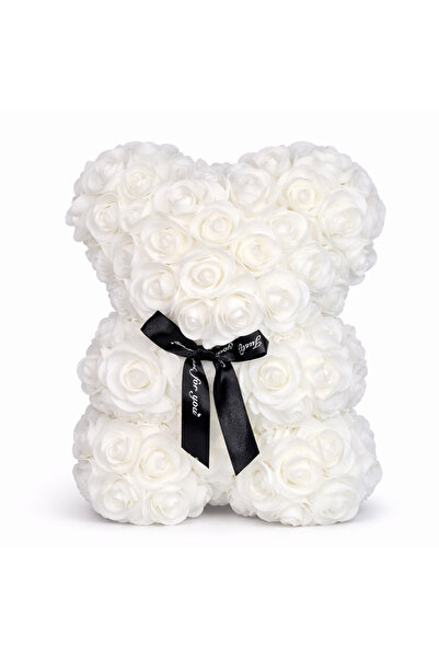 OEM Valentine's Day Ursulet din Trandafiri 25cm cu Flori de Spuma, in Cutie T...