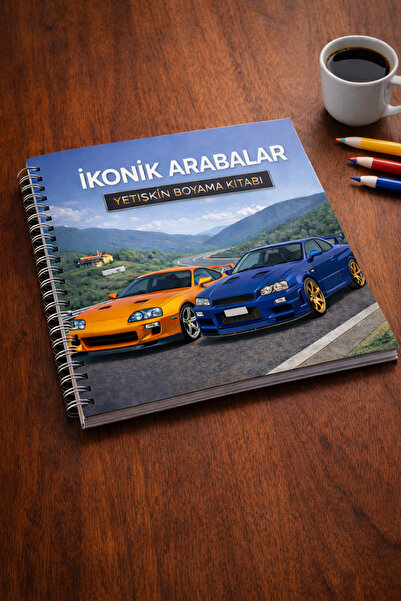 Z&R CRAFT İkonik Arabalar – Yetişkinler İçin Premium Boyama Kitabı | 17 Efsan...