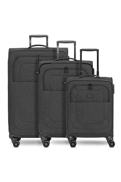 REDOLZ Essentials 12 THREE SET 4 Rollen Kofferset 3-teilig mit Dehnfalte