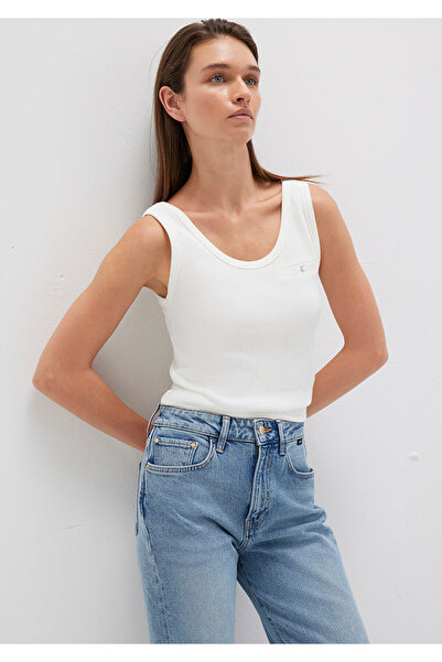 Mavi White Tank Top with Pocket Detail Fitted / Bodycon Cut 1613402-70057