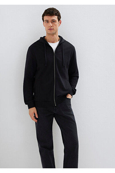 Mavi Schwarzes Sweatshirt mit Kapuze und Reißverschluss 0S10423-900