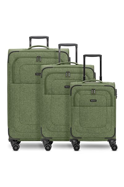 REDOLZ Essentials 12 TRI SET 4 Rollen Kofferset 3-teilig mit Dehnfalte