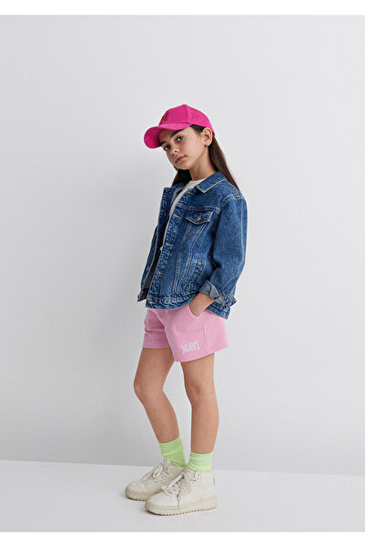 Mavi Logo Baskılı Pembe Şort 7410002-70972