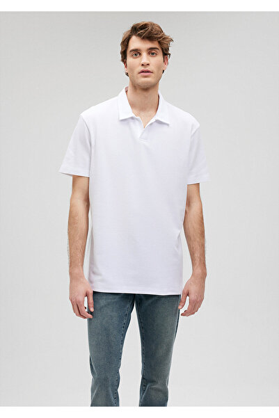 Mavi Locker geschnittenes weißes Polo-T-Shirt -0611904-620