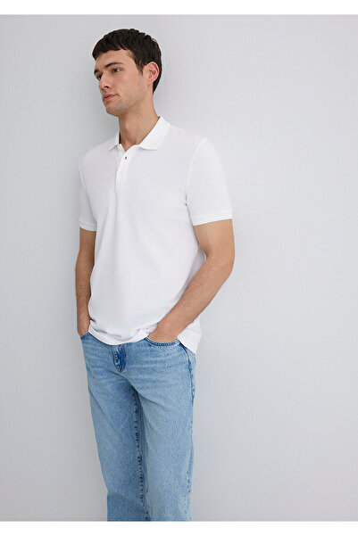 Mavi Weißes Polo-T-Shirt Slim Fit / Schmaler Schnitt 064946-27879