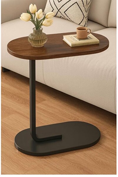 MARIA HOMES طاولة جانبية على شكل حرف C بإطار معدني لسرير القهوة لحامل الكمبيو...