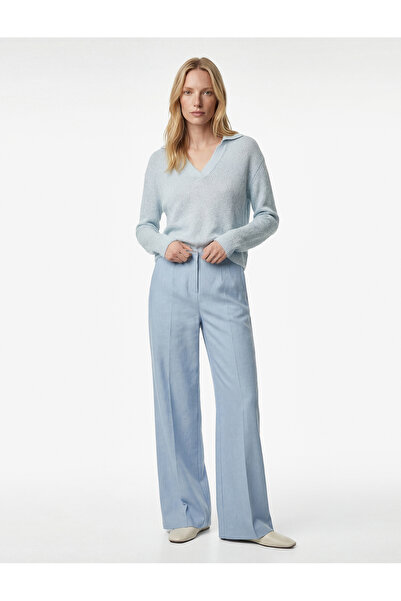 Koton High Waist Long Wide Leg Fabric Pants