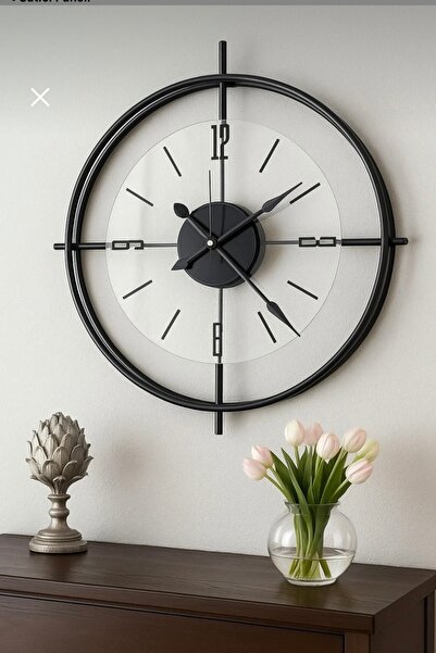 MetaQuartz Aksesuar Çiftçember- Siyah -şeffaf Tamper Camlı-büyük Boy(55 CM)-(...