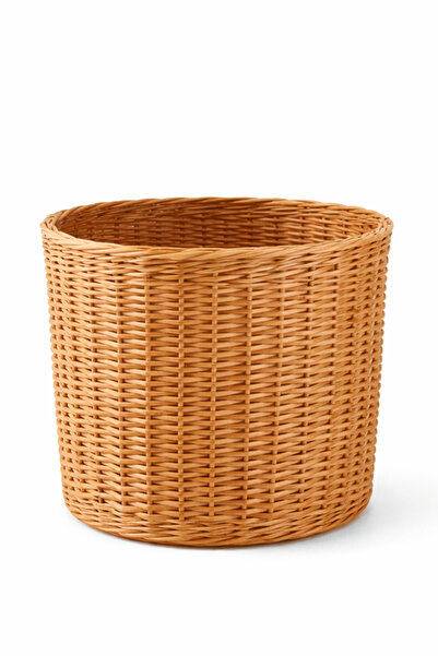 Joujou Dekoratif Hasır Rattan Doğal Saksılık – 25 cm Çap / 25 cm Yükseklik