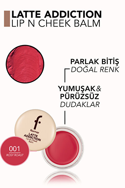 Flormar Latte Yumuşak Dokulu Doğal & Parlak Bitişli Dudak ve Yanak Balm'ı - 003 Berry Mocha