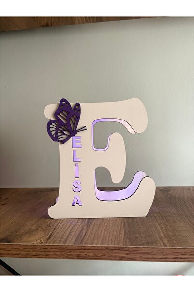 Runc Design Kişiye Özel İsimli LED Işıklı Ahşap Harf Lamba – Baş Harf Tasarım...