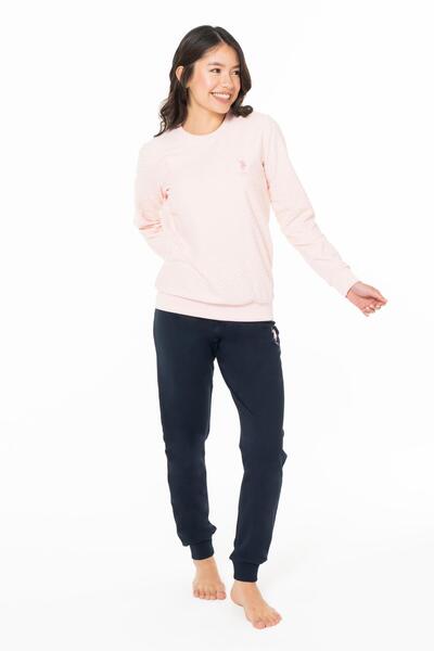 U.S. Polo Assn. Women's 2 Thread Winter Home Wear Pajama Set-Pink-S