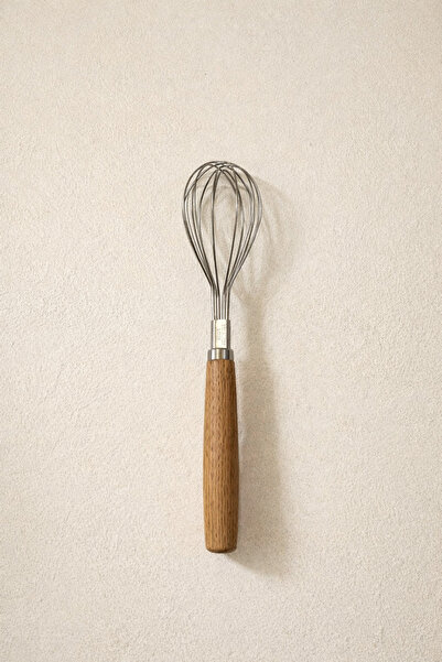 Bohemian Doğal Ahşap Saplı Paslanmaz Çelik Küçük Boy Çırpıcı