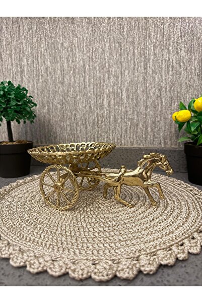 DecoZel Pirinç Döküm Fayton Lokumluk Çikolatalık Sunumluk Obje