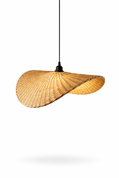 Joujou NORDIC AVİZE 50 Cm Çap | El Yapımı Rustik Rattan Hasır Avize| Doğal İs...
