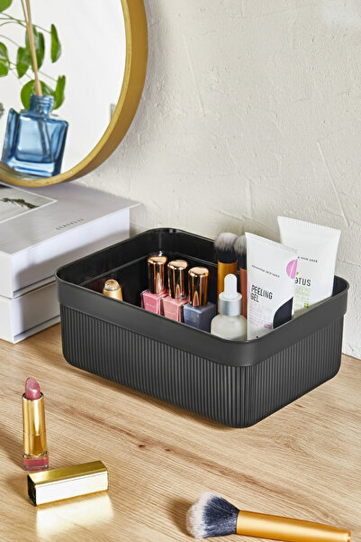 ORSA HOME Matte Black Makeup and Cosmetic Organizer, Modern Design Makeup Box