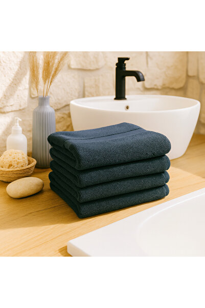 Taka Fabrics طقم مناشف قطنية 100% مكون من 4 قطع مقاس 40x70 سم باللون الأخضر ا...