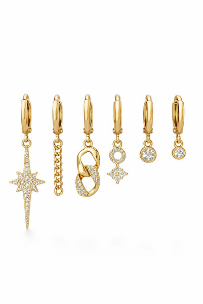 Leo'Stone 6 Lı Kuzey Yıldızı Gurmet Zincir Tasarım Kararmaz Renk Atmaz Çoklu ...