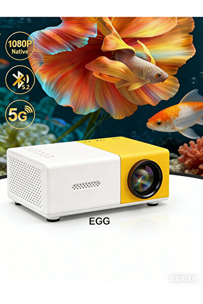 EGG Smart Mini Projector High Resolution Projector 1080P Universal Compatble ...