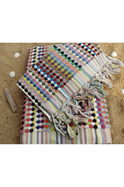 AURA CONCEPTS NOHUTLU / BUBBLE / KARA TEZGAH DOKUMA RENKLİ PEŞKİR HAVLU En Gü...