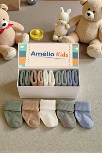 Amélio Kids جوارب الأطفال حديثي الولادة الفاخرة المصنوعة من القطن العضوي للجن...