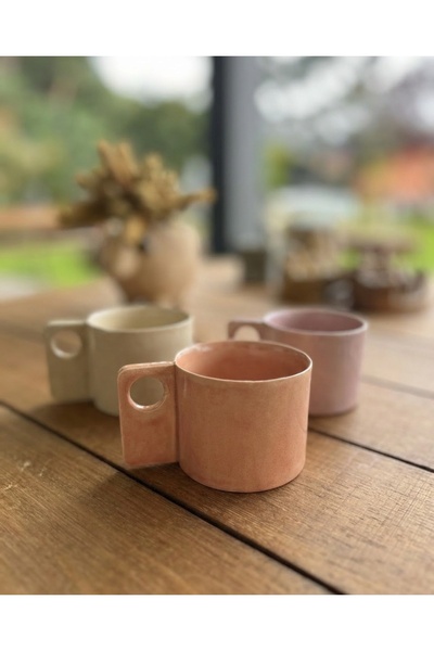 Me Gusta Home كوب من الخزف الحجري مستطيل الشكل بمقبض