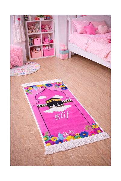 KEYFHOME 🧸 Pembe Kişiye Özel Çocuk Seccadesi - 40x70 Cm [stoklar Sınırlı]