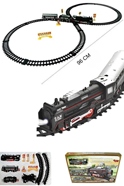 welcomein Oyuncak 23 Parça Pilli Classic Klasik Tren Seti Işıklı 96 Cm Ray Uz...