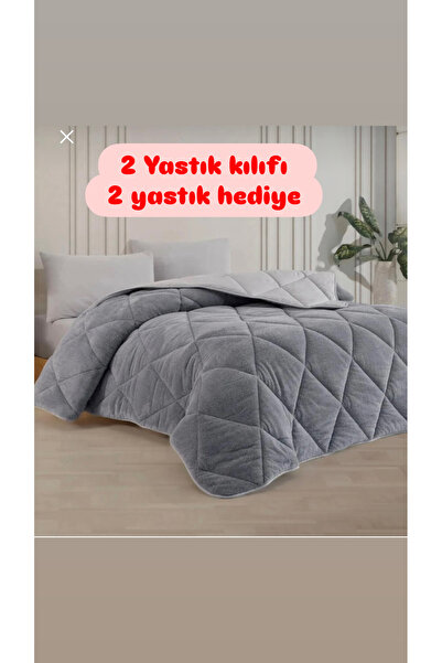 Genel Markalar ÇİFT KİŞİLİK ÇİFT TARAFLI 195x215 LÜX WELSOFT YORGAN GRİ