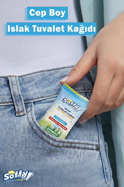 Soffy 15 Adet'li Cep Islak Tuvalet Kağıdı Suya Atılabilen Flushable Çanta Boy