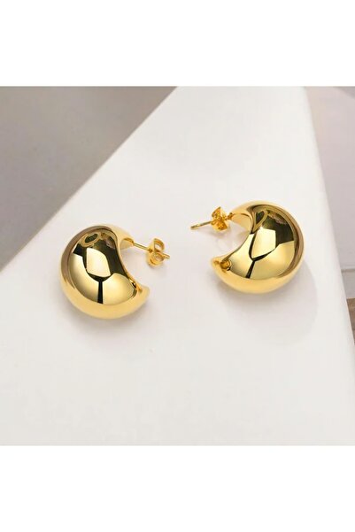 Haziran Accessory C Form Mini Half Hoop Steel Gold Women's Earrings