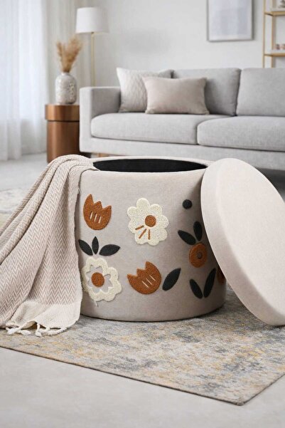 PUFMANYA LAVİNYA X LARGE 45 CM X 45 CM SANDIKLI ÇOK AMAÇLI PUF KOLTUK