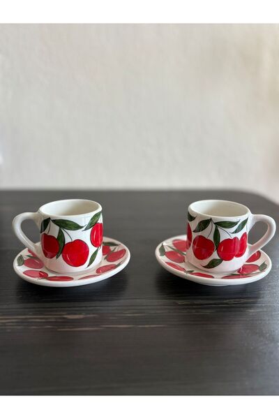 shop طقم من كوبين من السيراميك بنمط الكرز مصنوع يدويًا