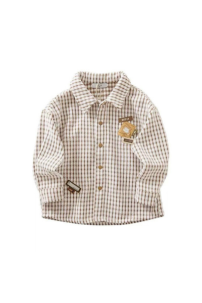 OEM Camasa cu maneca lunga pentru baieti, design carouri, marime 130cm/7-8 an...