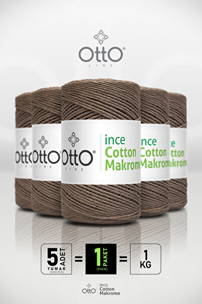 Otto Thin Cotton Macrame - Honey Foam - 5-Pack - 2Mm/200Gr/170M - Cotton Macr...