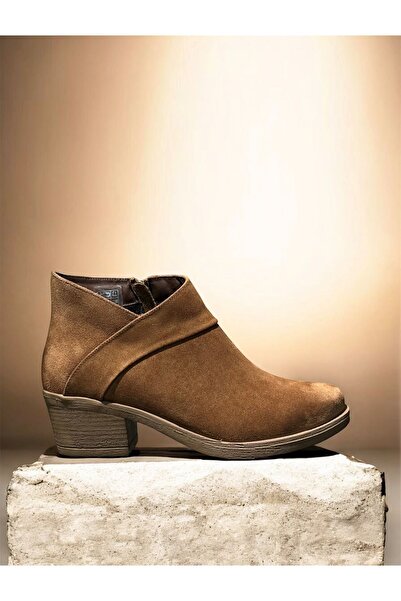 Saracshoes Gerçek Deri Süet Kadın Bot Kahverengi Lucky