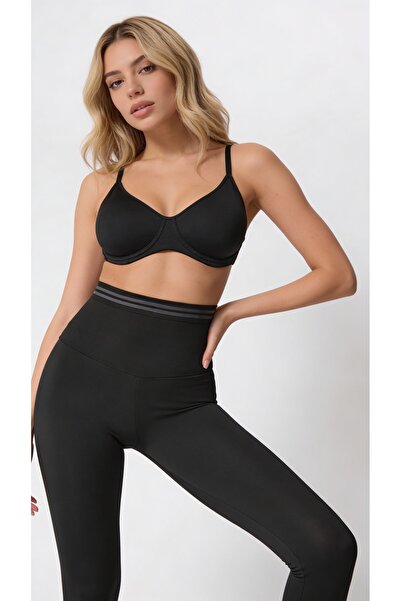 femmefinesse مشد أسود مع أشرطة سيليكون عالية الخصر - للتعزيز والتخسيس