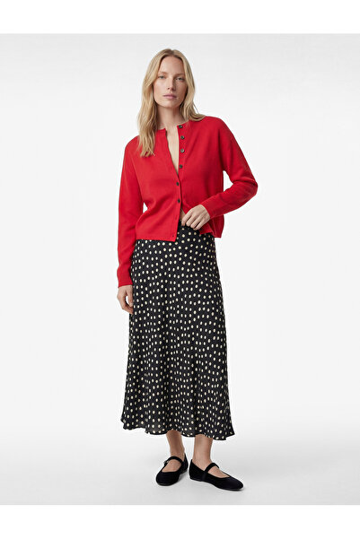 Koton Fusta midi cu clopot din viscoză cu buline cu talie normală