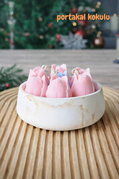 IGNITEANDGLOW El Yapımı Portakal Kokulu %100 Soya Wax Mum- Lale Bahçesi