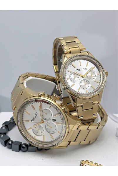 Ferrucci Steel Cord Dear Couple Wristwatch 3 Atm Waterproof 2 Years Mechanism...