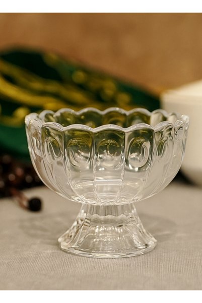 ALQANNAS Halal Yogurt Set 12 Pieces Premium Crystal Glass 160ml with Base