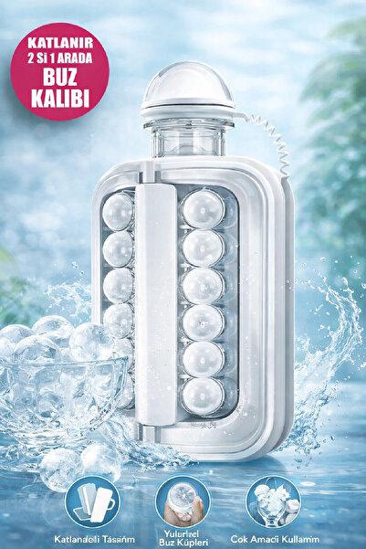 Berdina Home قالب مكعبات ثلج قابل للطي وزجاجة مشروبات ثلج محمولة عملية