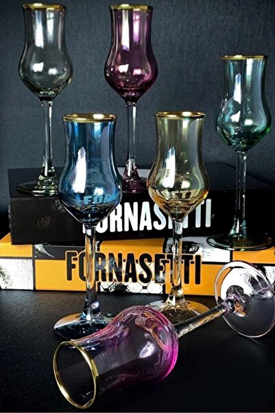 P H Panayır Home Selly Set of 6 Colorful Coffee Side Glass Water Cups