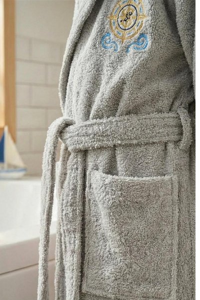 HERA 100% Cotton Hooded Young Children's Bathrobe, Pack of Belt Unisex