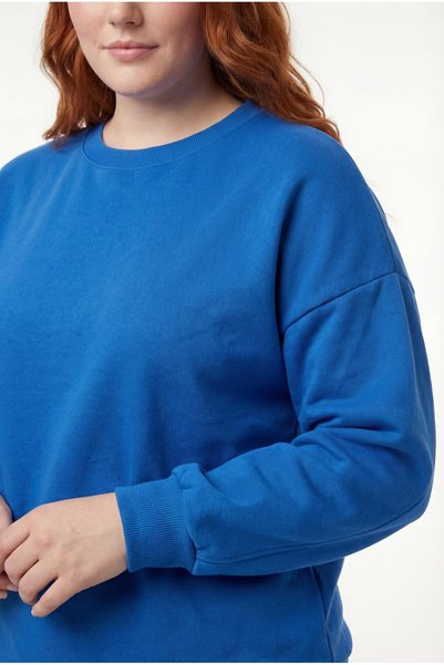 Ebsumu Women's Plus Size Basic Charmed Blue Sweatshirt