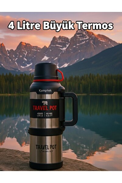 kamptek kamp teknolojisi Kamp Dağ Balıkçılık Trekking Piknik Büyük Boy Termos...