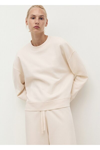 MANGO Woman Dökümlü pamuklu sweatshirt