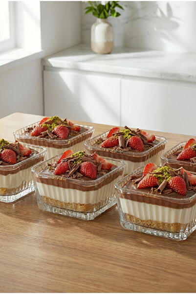 Dorukhan Ticaret 6 lı Kare Cam Kase