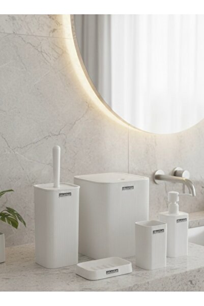 Okyanus Home Set de baie pătrat cu dungi albe Mina